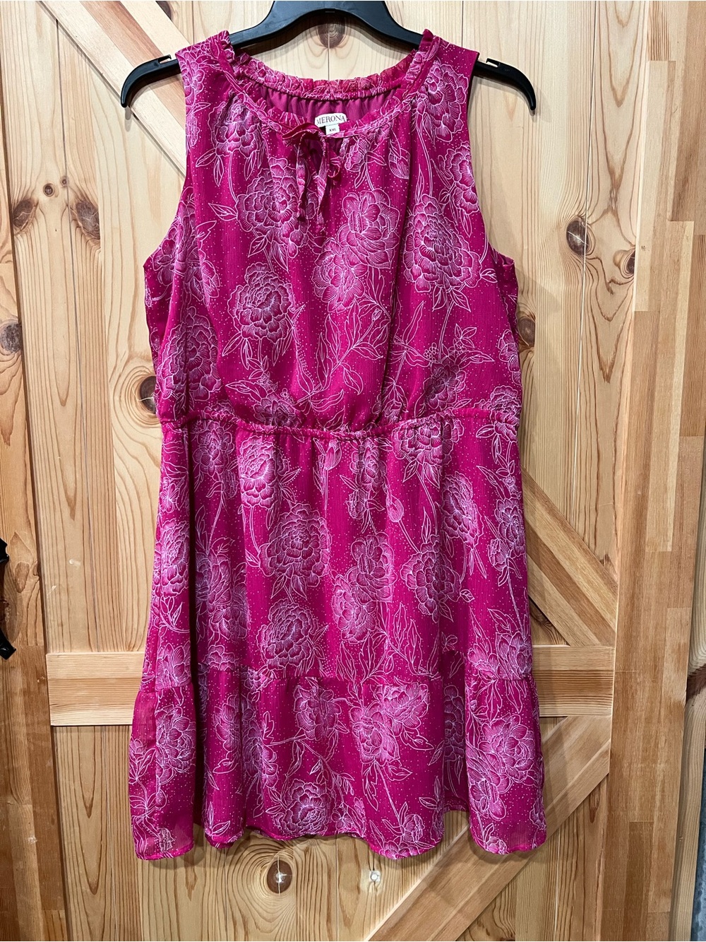Merona Fuchsia Pink Floral Midi Dress